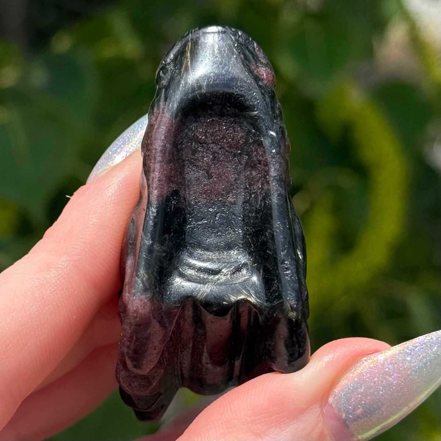 Garnet and Arfvedsonite Dragon Head