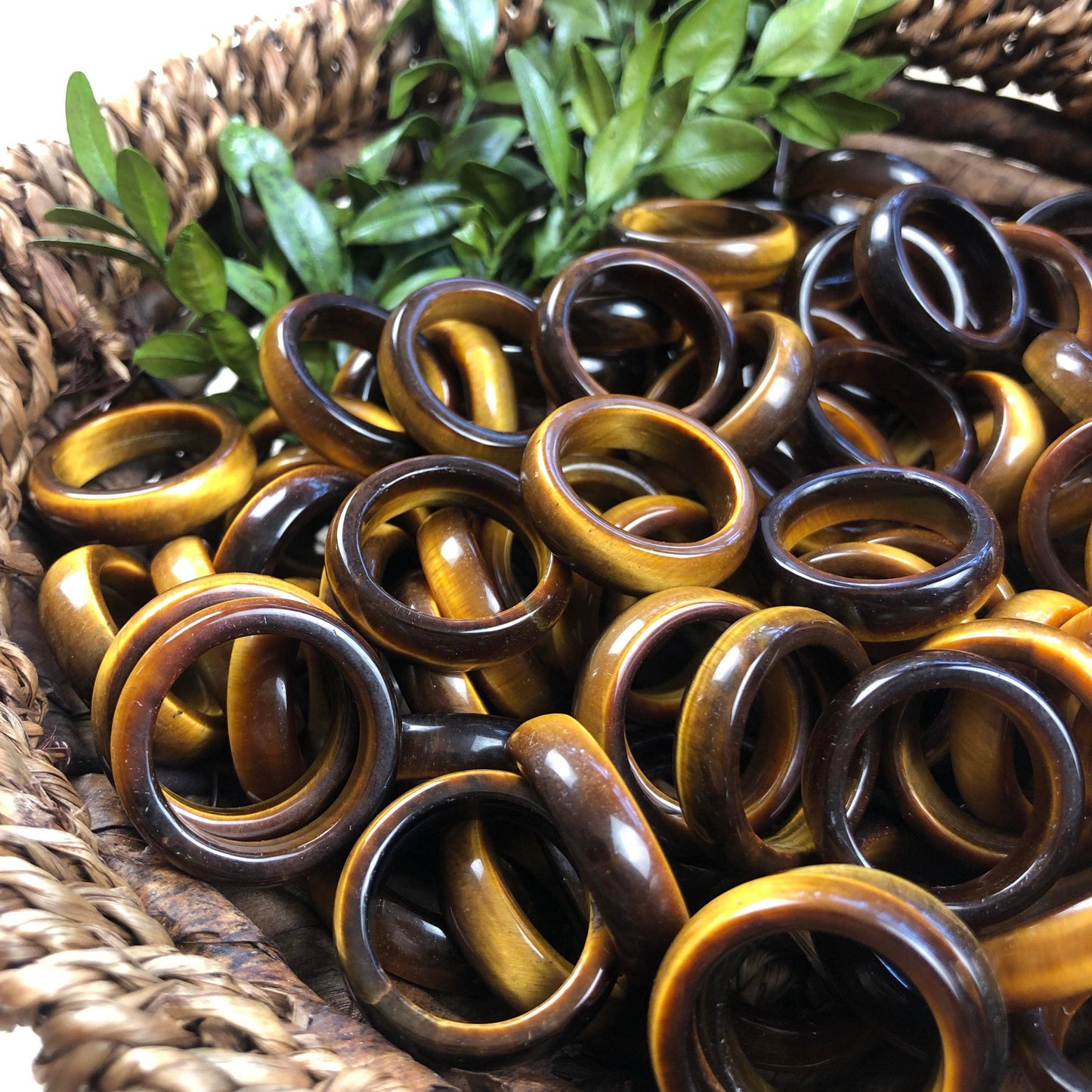 Tiger Eye 6mm-8mm Thin Band Ring: 6.5