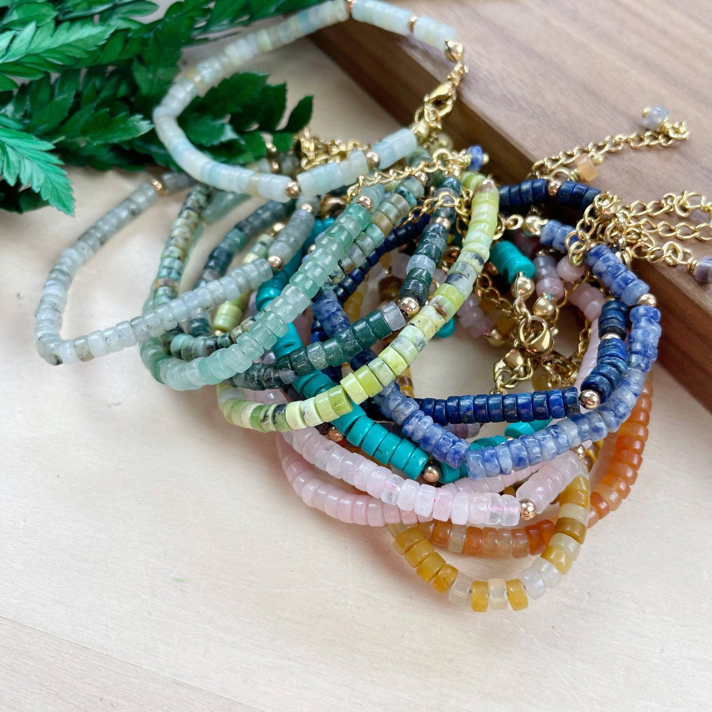 Litae Bracelet/// Delicate Gemstone Beaded Bracelet: African Turquoise