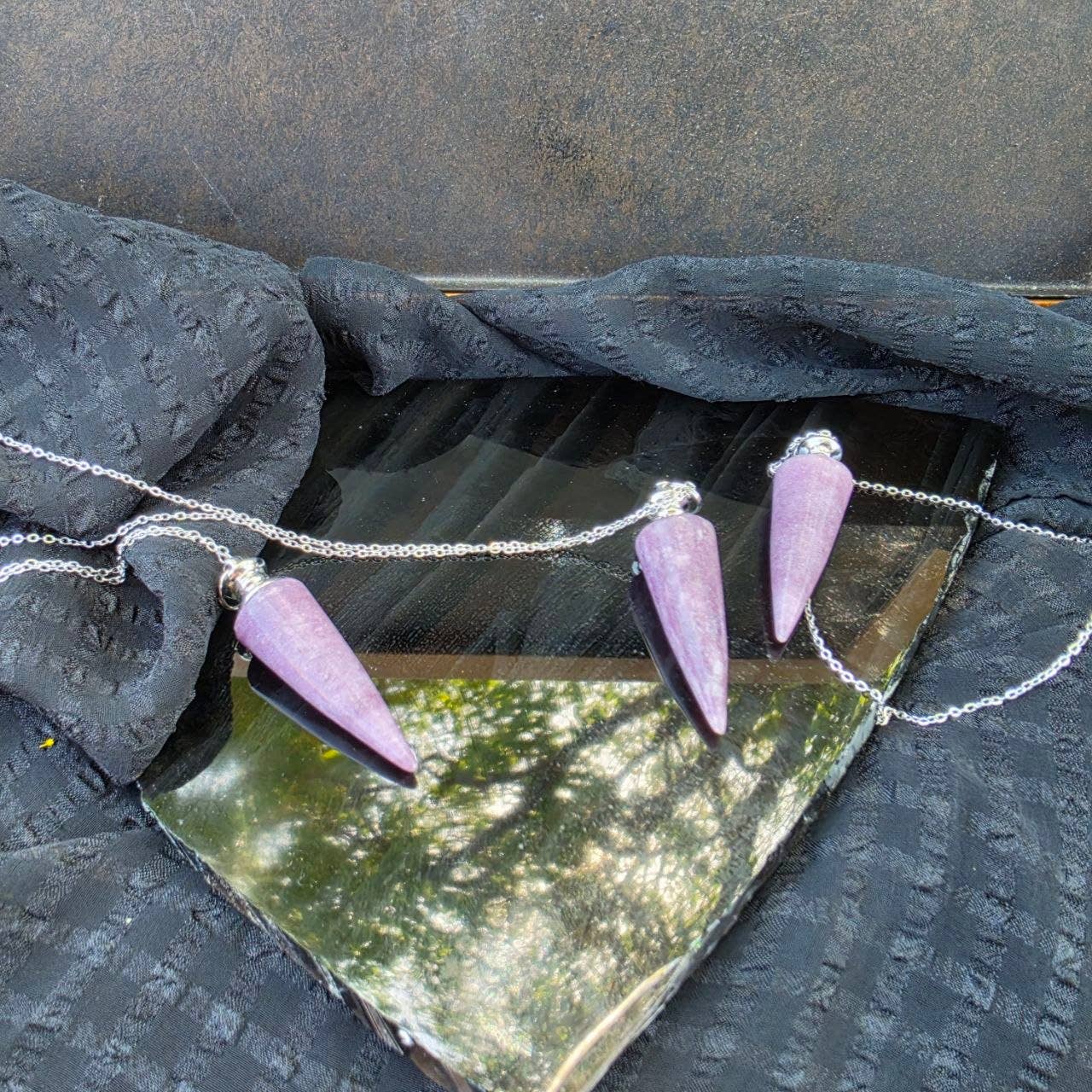 Lepidolite Pendulum Necklace - 1 pc