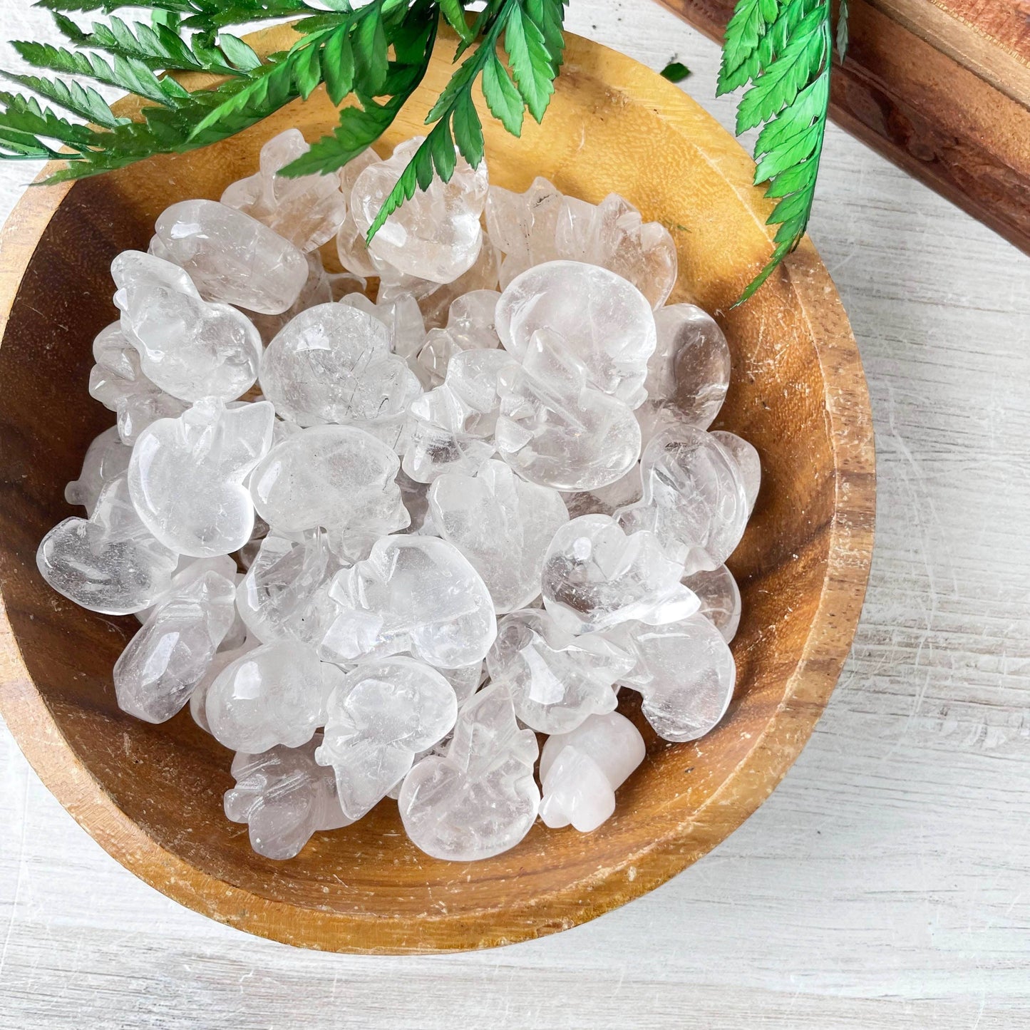 Mini Clear Quartz Skull Tumble