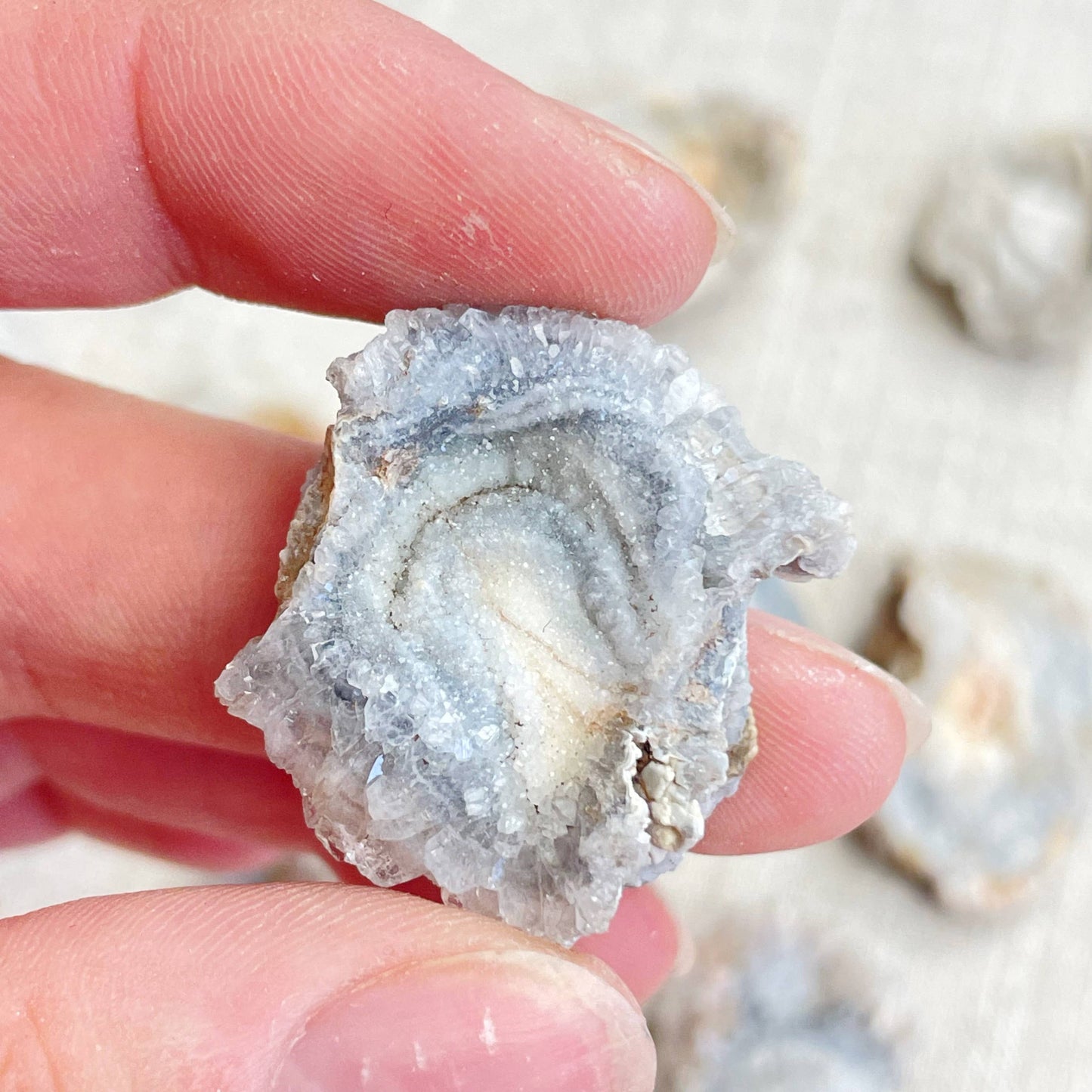 Natural Chalcedony Druzy Rosette