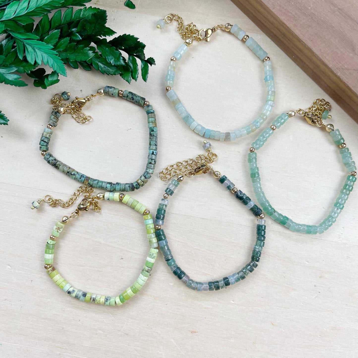 Litae Bracelet/// Delicate Gemstone Beaded Bracelet: African Turquoise