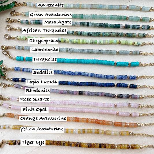 Delicate Gemstone Beaded Bracelet: African Turquoise