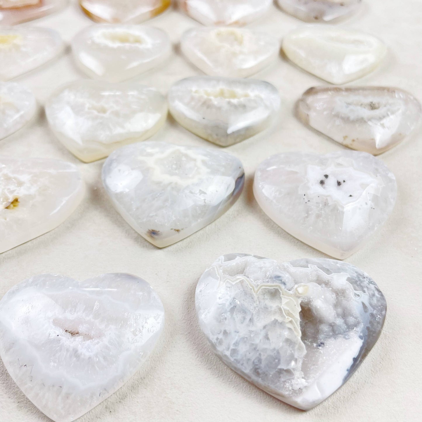Agate Geode Heart Carving