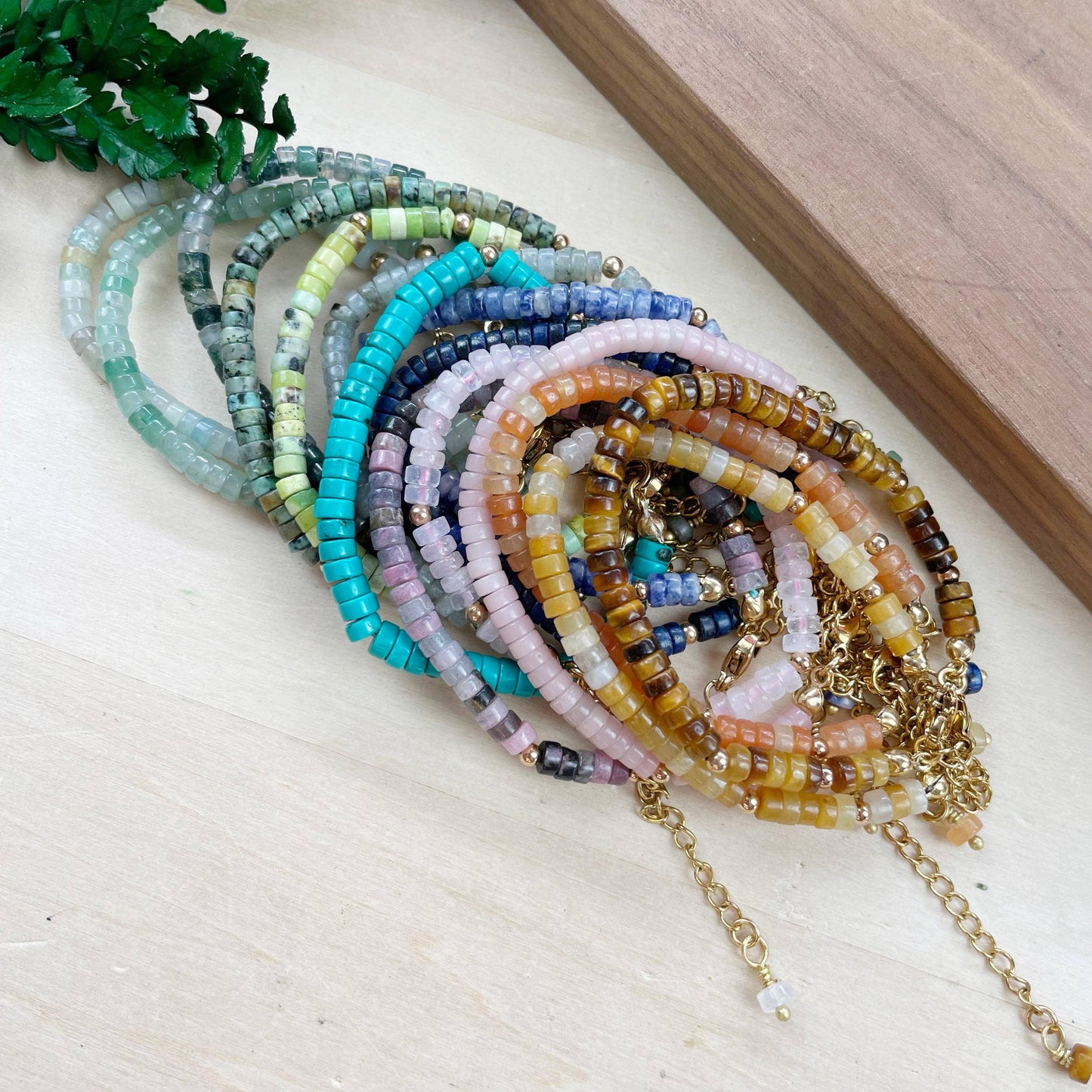 Litae Bracelet/// Delicate Gemstone Beaded Bracelet: African Turquoise