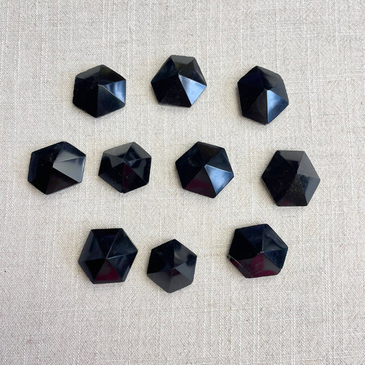 Small Obsidian Hexagon Irregular Pyramid Carving