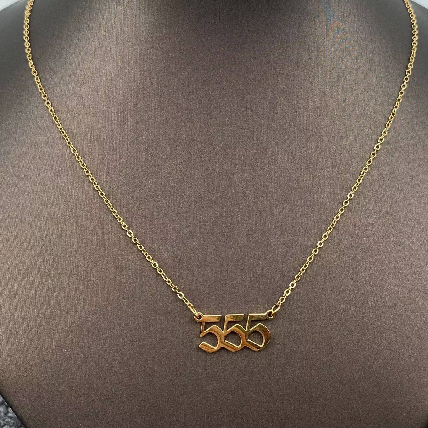 Mio Queena - Lucky Numbers 18K Gold Plated Stainless Steel Necklace - FGS: 888