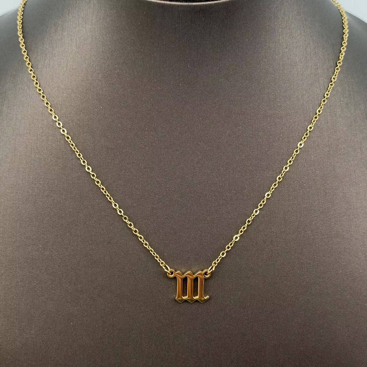 Mio Queena - Lucky Numbers 18K Gold Plated Stainless Steel Necklace - FGS: 666