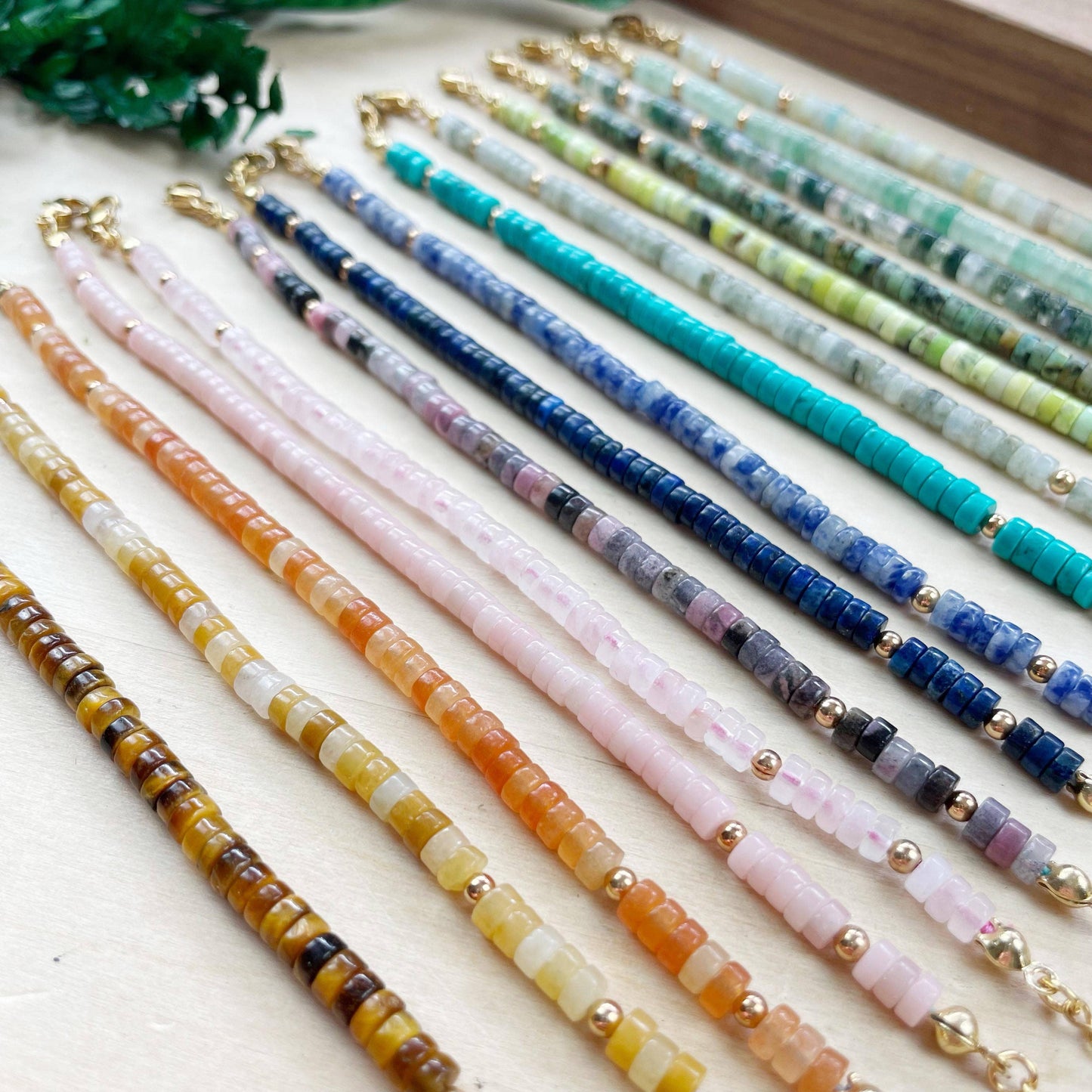 Litae Bracelet/// Delicate Gemstone Beaded Bracelet: African Turquoise