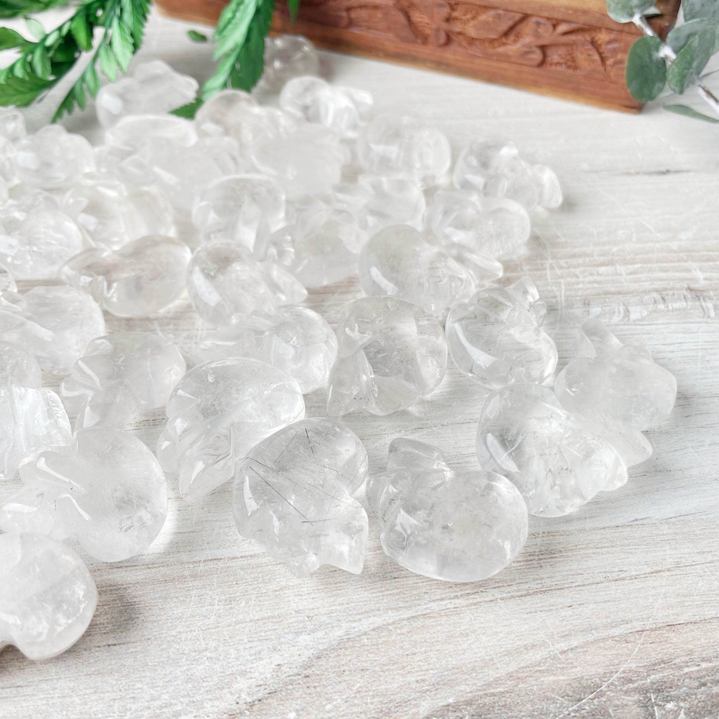 Mini Clear Quartz Skull Tumble