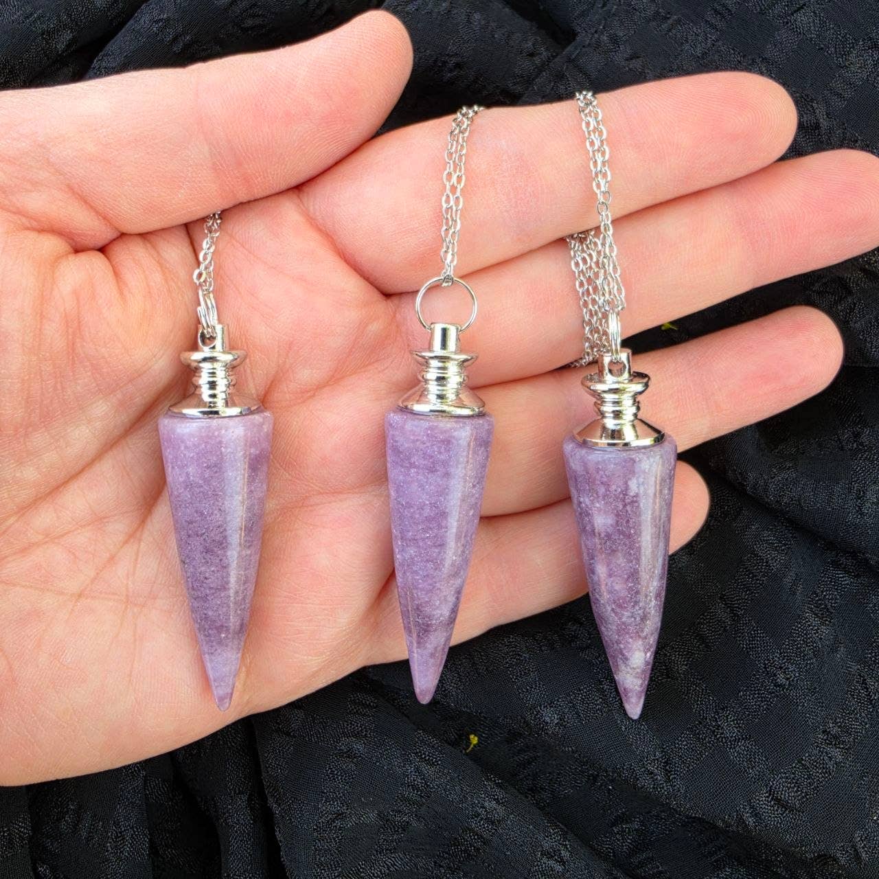 Lepidolite Pendulum Necklace - 1 pc