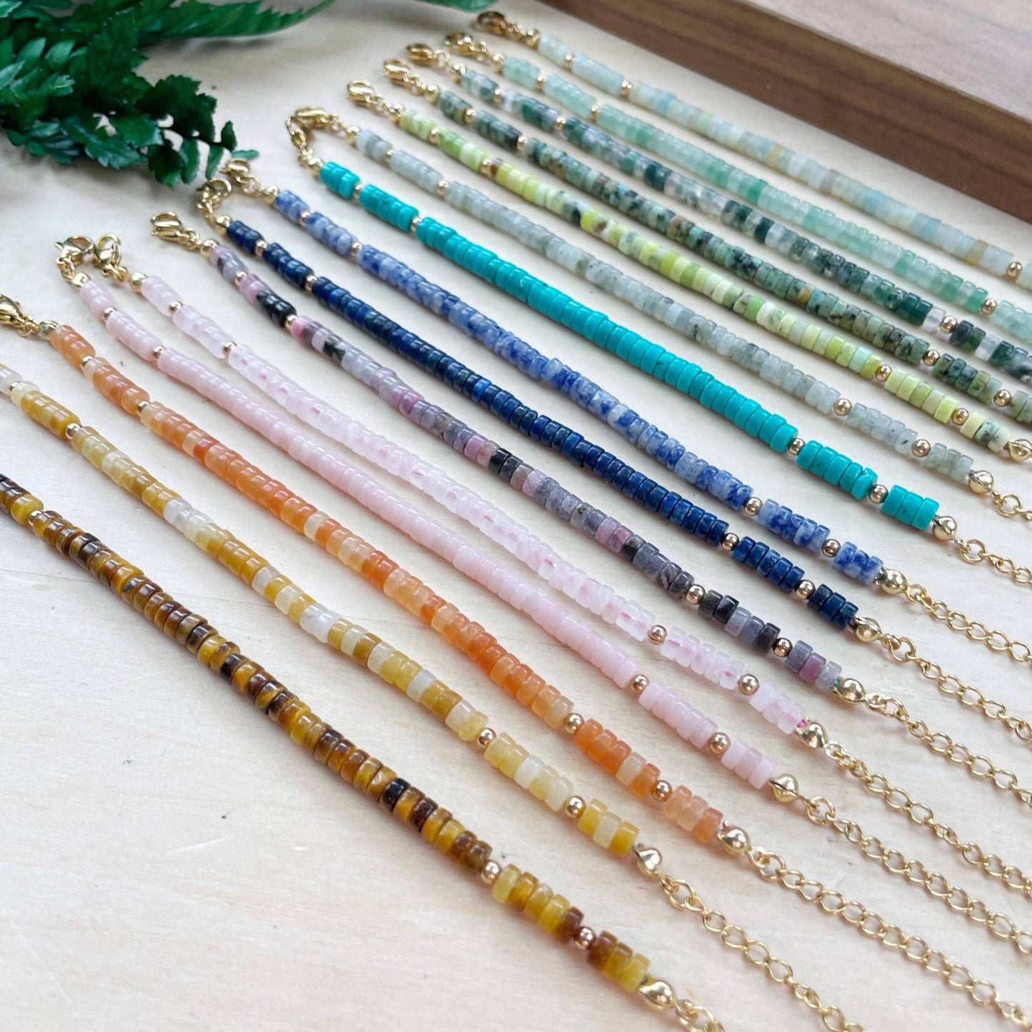 Litae Bracelet/// Delicate Gemstone Beaded Bracelet: African Turquoise