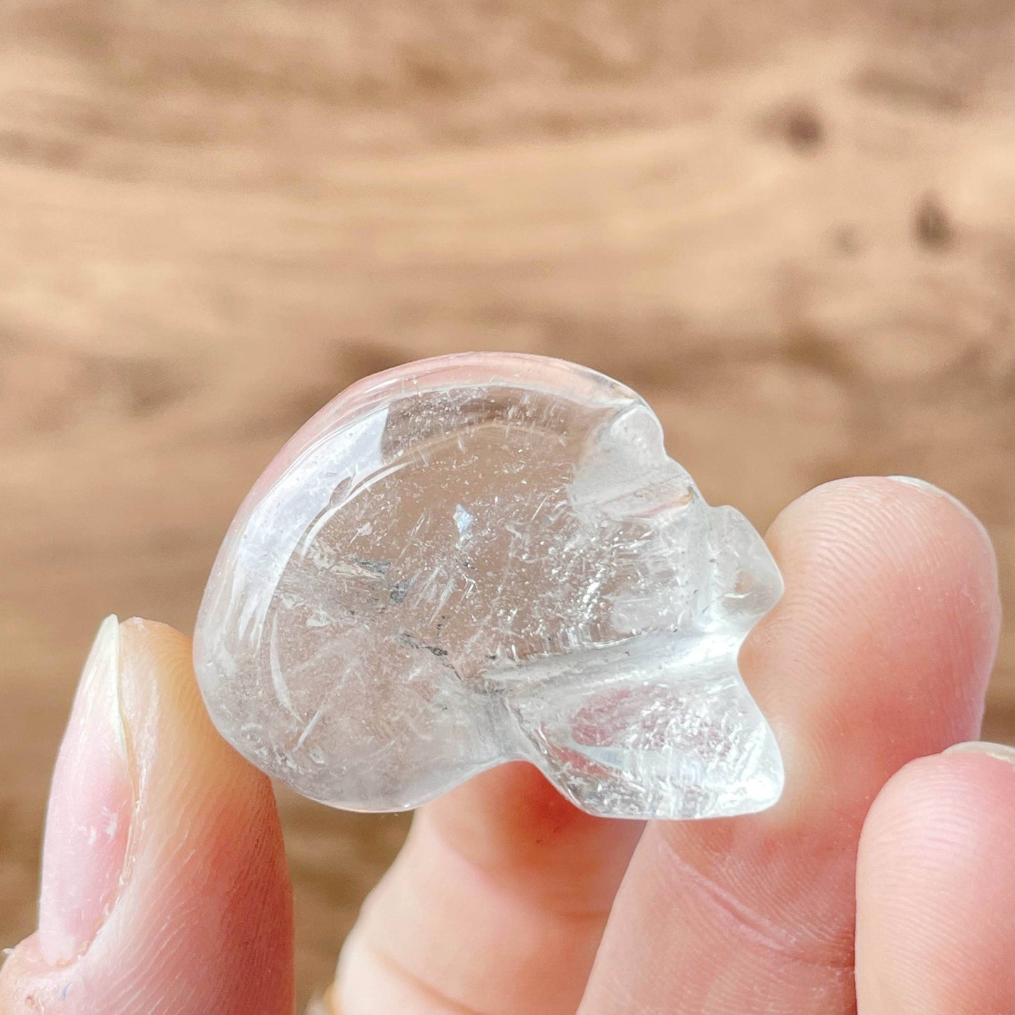 Mini Clear Quartz Skull Tumble
