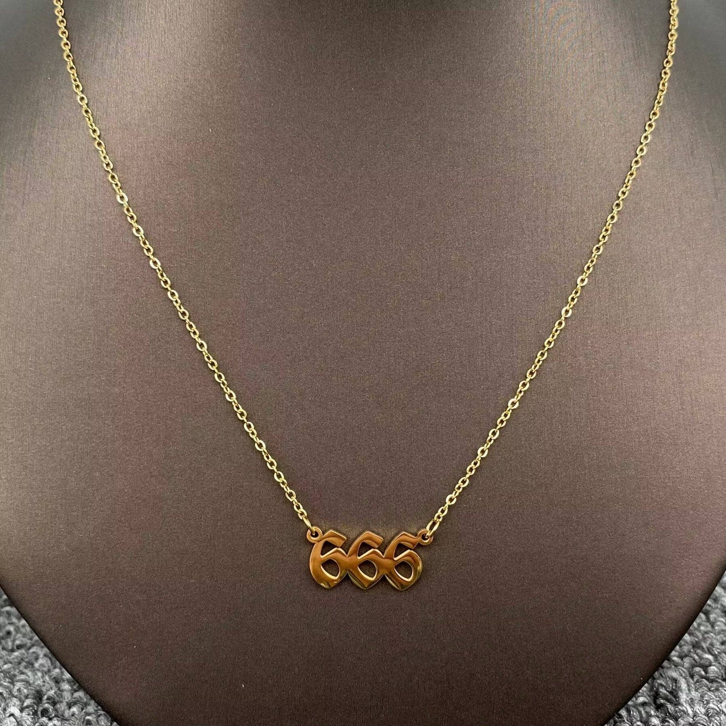 Mio Queena - Lucky Numbers 18K Gold Plated Stainless Steel Necklace - FGS: 888