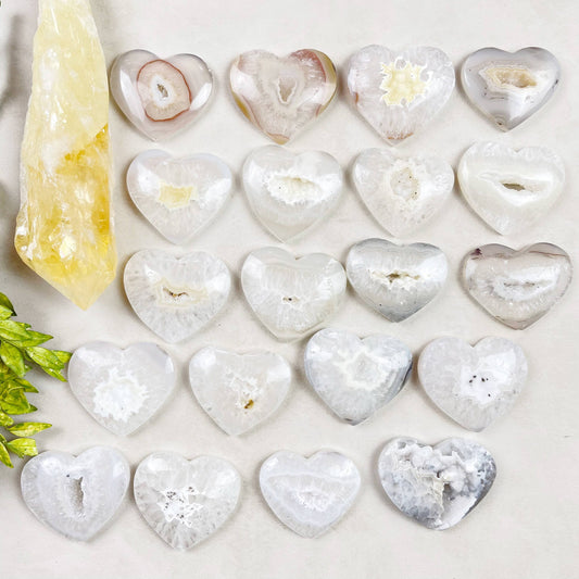 Agate Geode Heart Carving