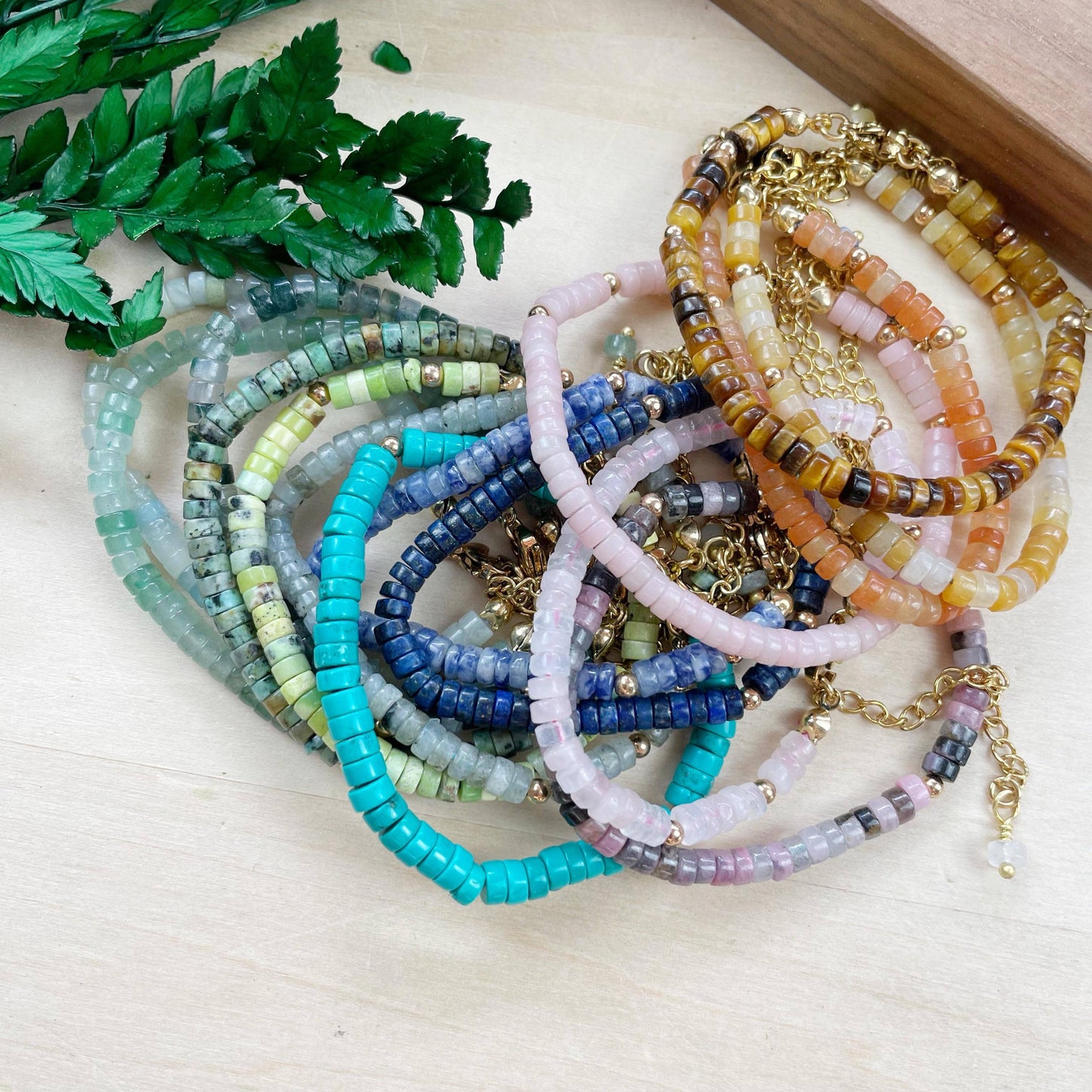 Litae Bracelet/// Delicate Gemstone Beaded Bracelet: African Turquoise