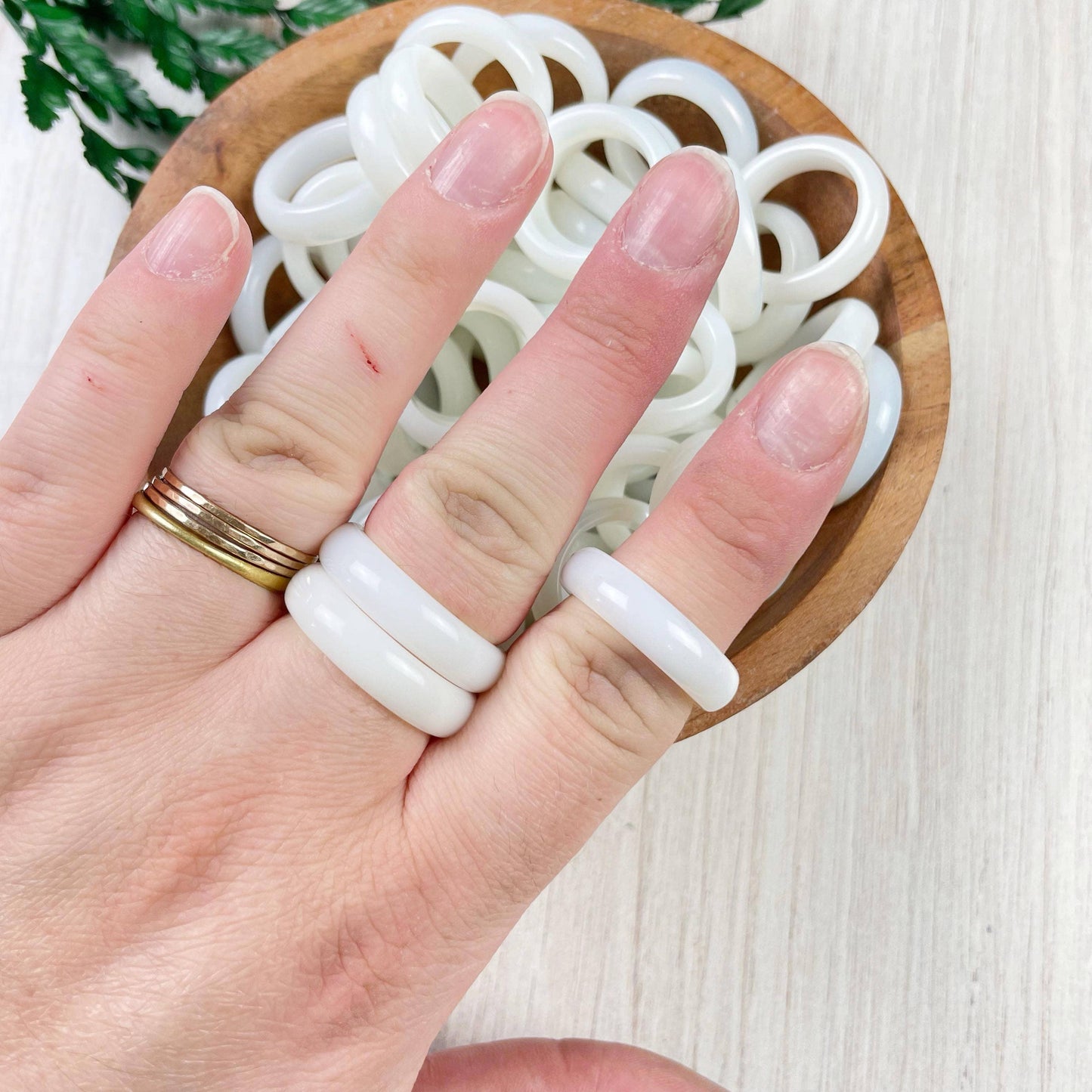 Opalite 6mm Thin Band Ring: 5