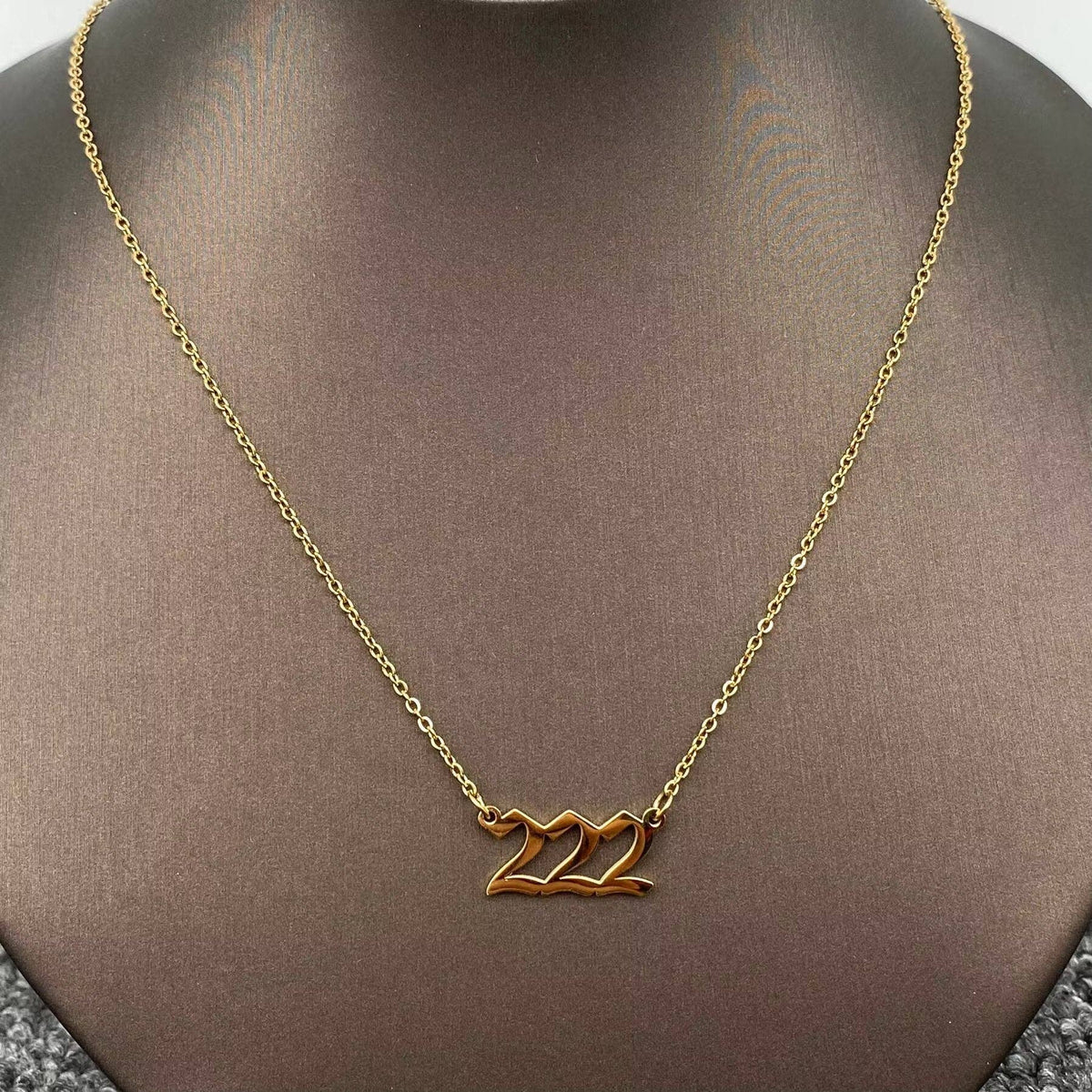 Mio Queena - Lucky Numbers 18K Gold Plated Stainless Steel Necklace - FGS: 111
