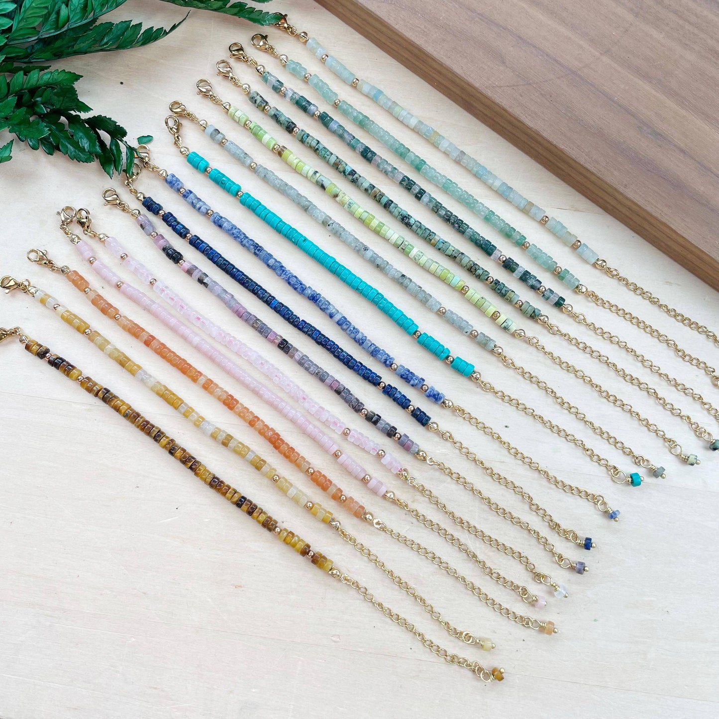 Litae Bracelet/// Delicate Gemstone Beaded Bracelet: African Turquoise