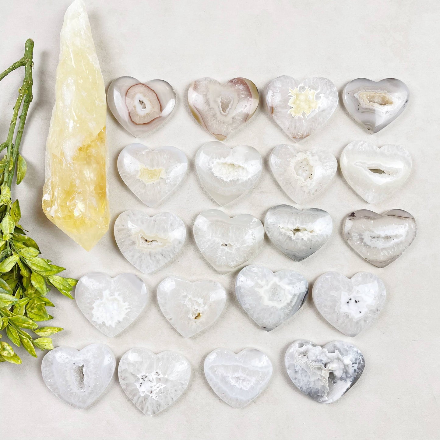 Agate Geode Heart Carving