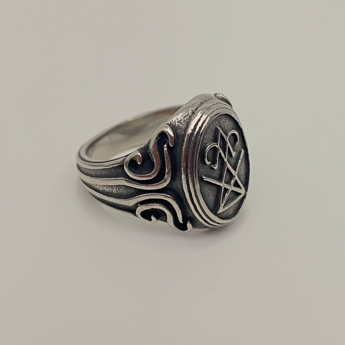 Mio Queena - Stainless Steel Lucifer Satan Men's Ring - MJ/MR: Big / 12