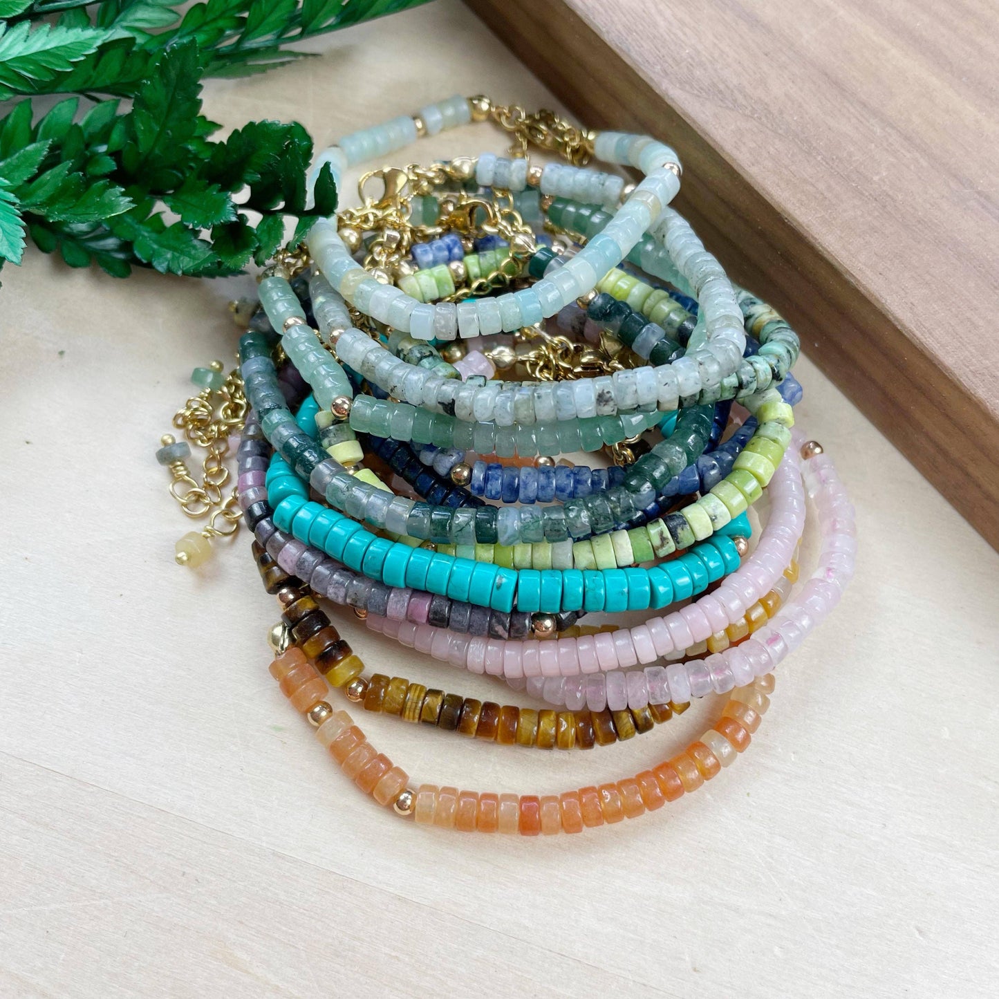 Litae Bracelet/// Delicate Gemstone Beaded Bracelet: African Turquoise