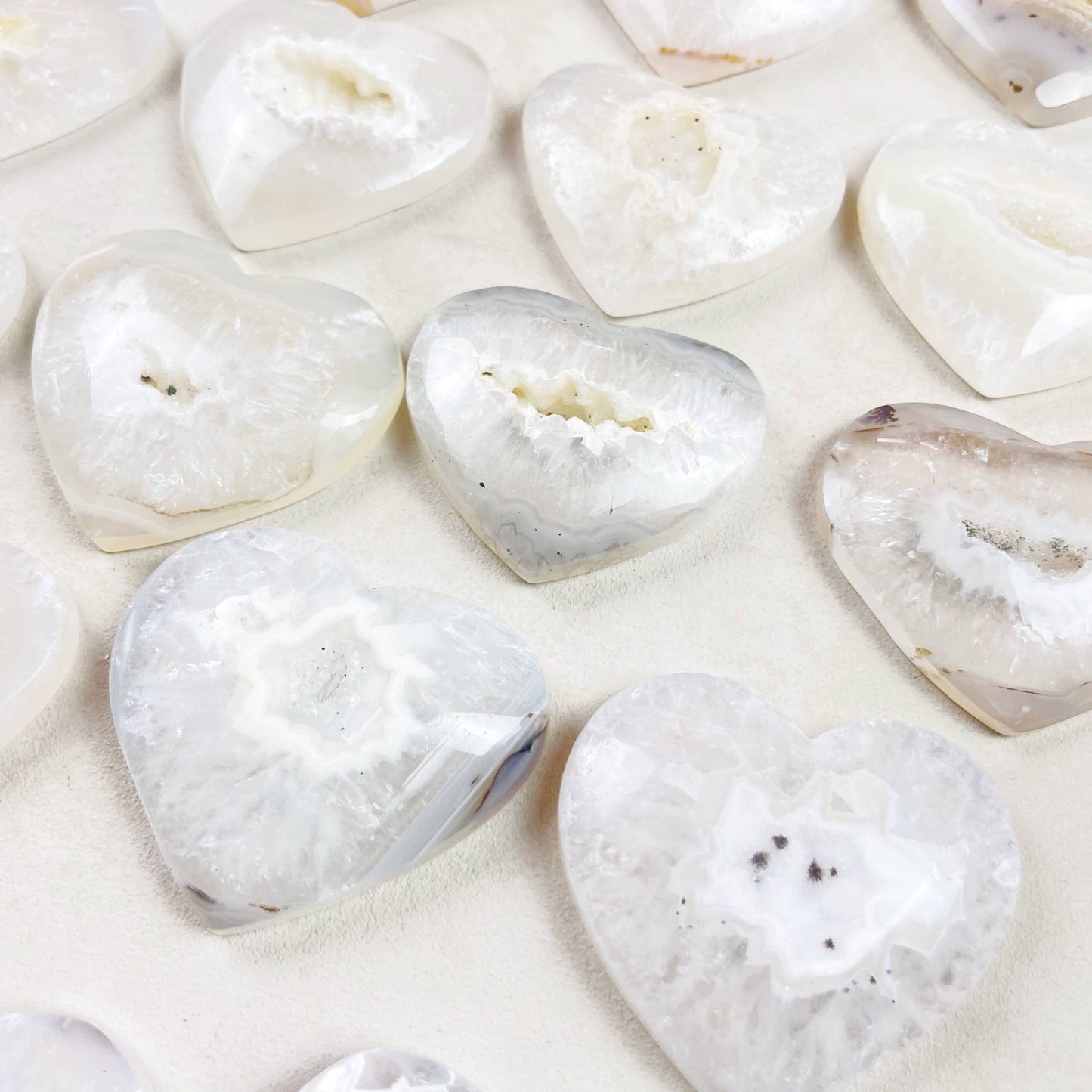 Agate Geode Heart Carving