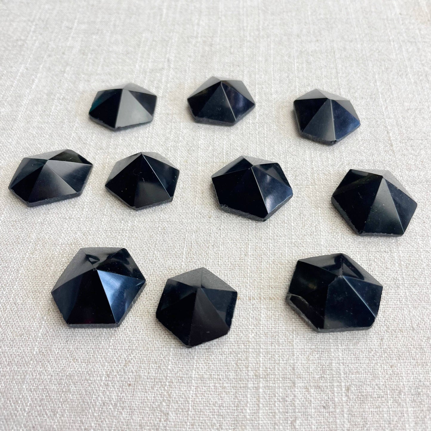 Small Obsidian Hexagon Irregular Pyramid Carving