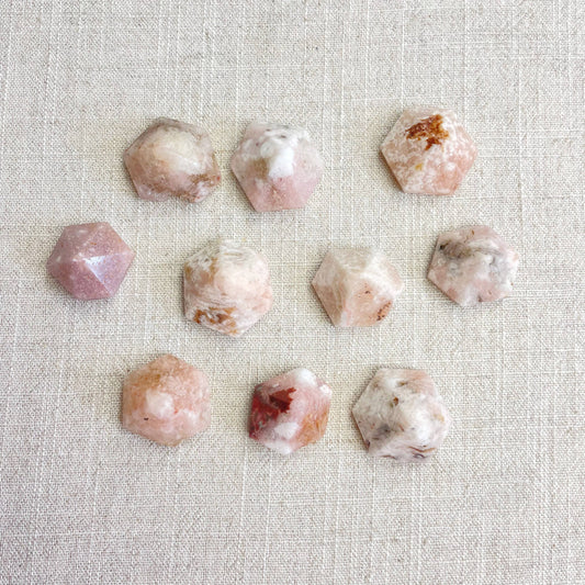 Small Pink Amethyst Hexagon Irregular Pyramid Carving
