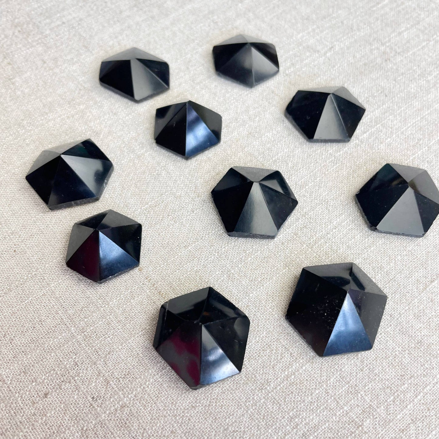 Small Obsidian Hexagon Irregular Pyramid Carving