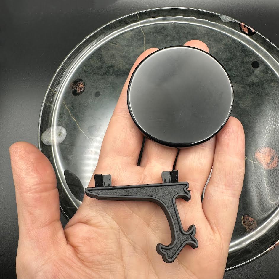 Obsidian Scrying Mirror with Stand - 1 set