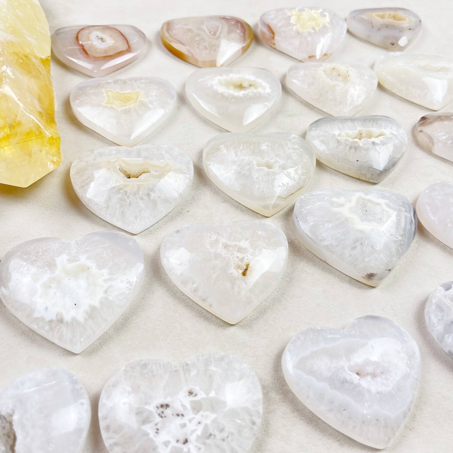 Agate Geode Heart Carving