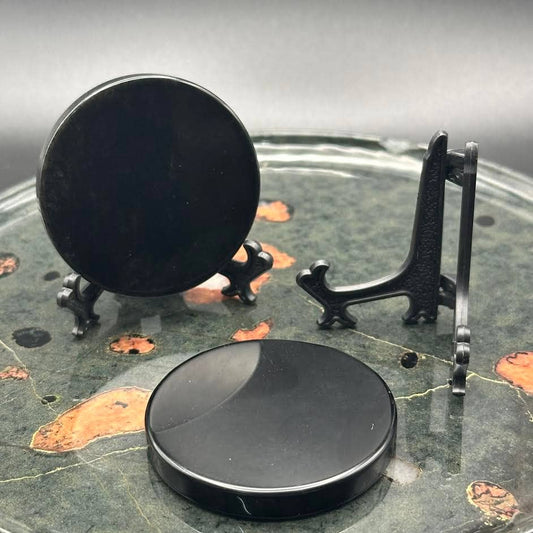 Obsidian Scrying Mirror with Stand - 1 set