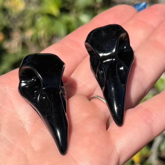 Obsidian Raven Skull - Small