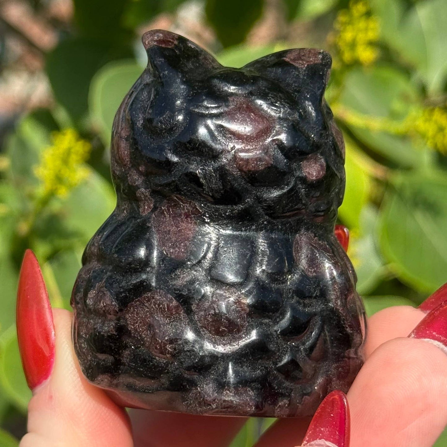 Garnet Arfvedsonite Owl
