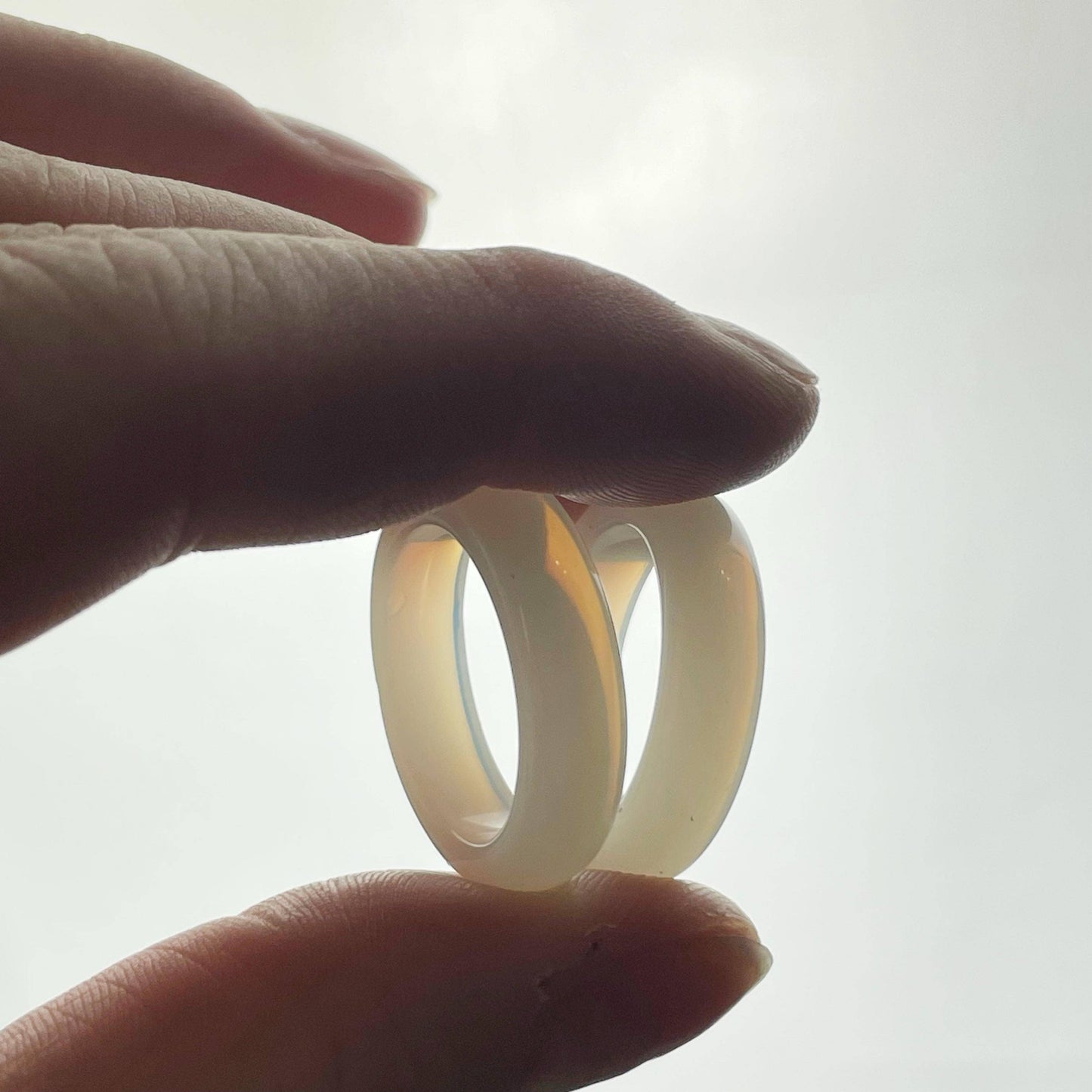 Opalite 6mm Thin Band Ring: 5