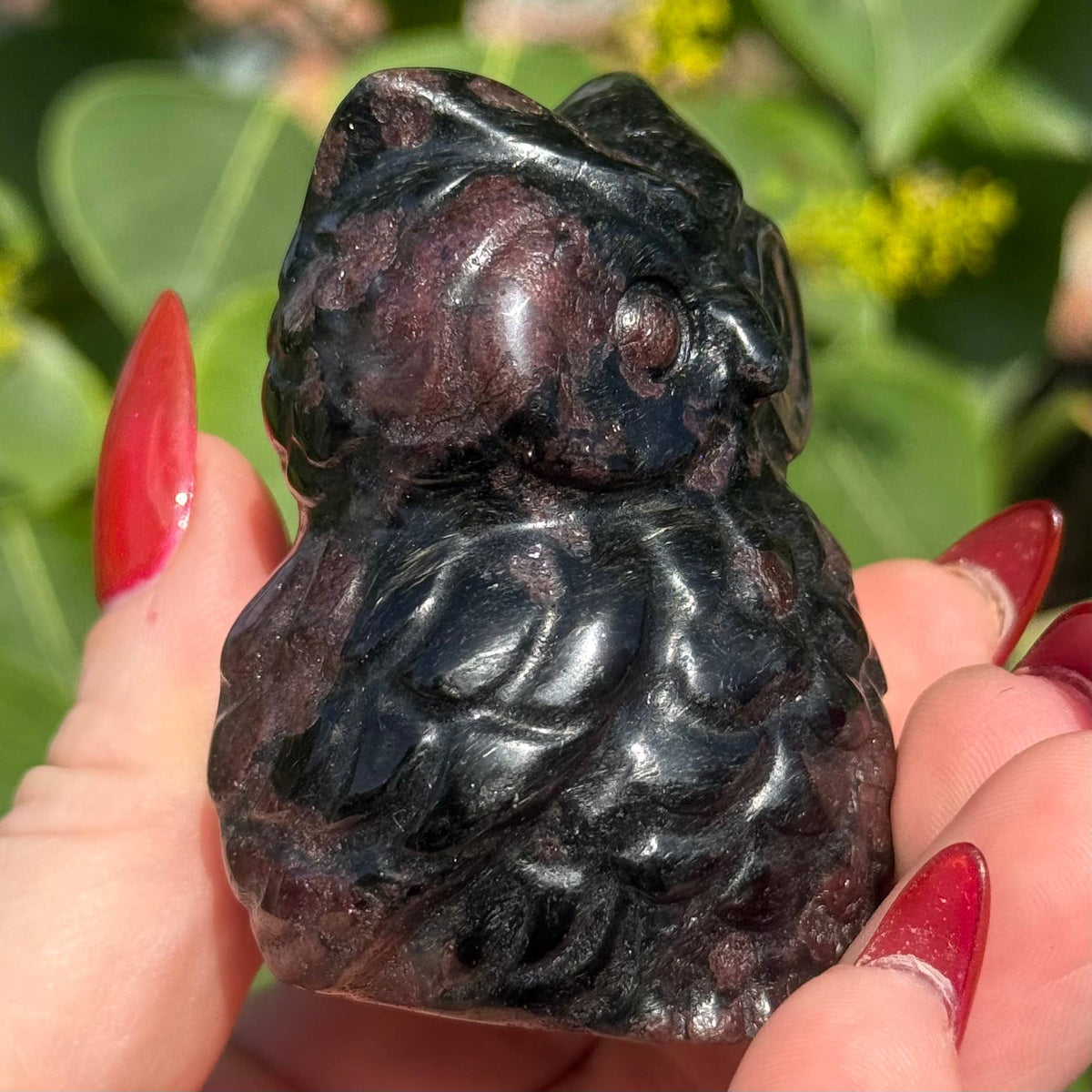 Garnet Arfvedsonite Owl