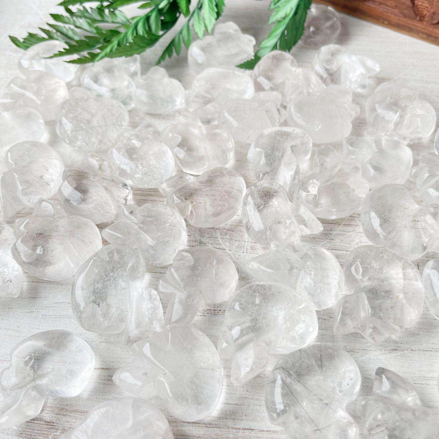 Mini Clear Quartz Skull Tumble
