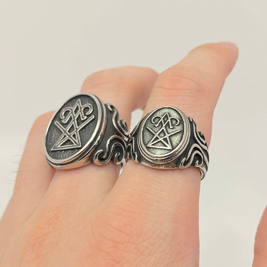 Stainless Steel Lucifer Men's Ring