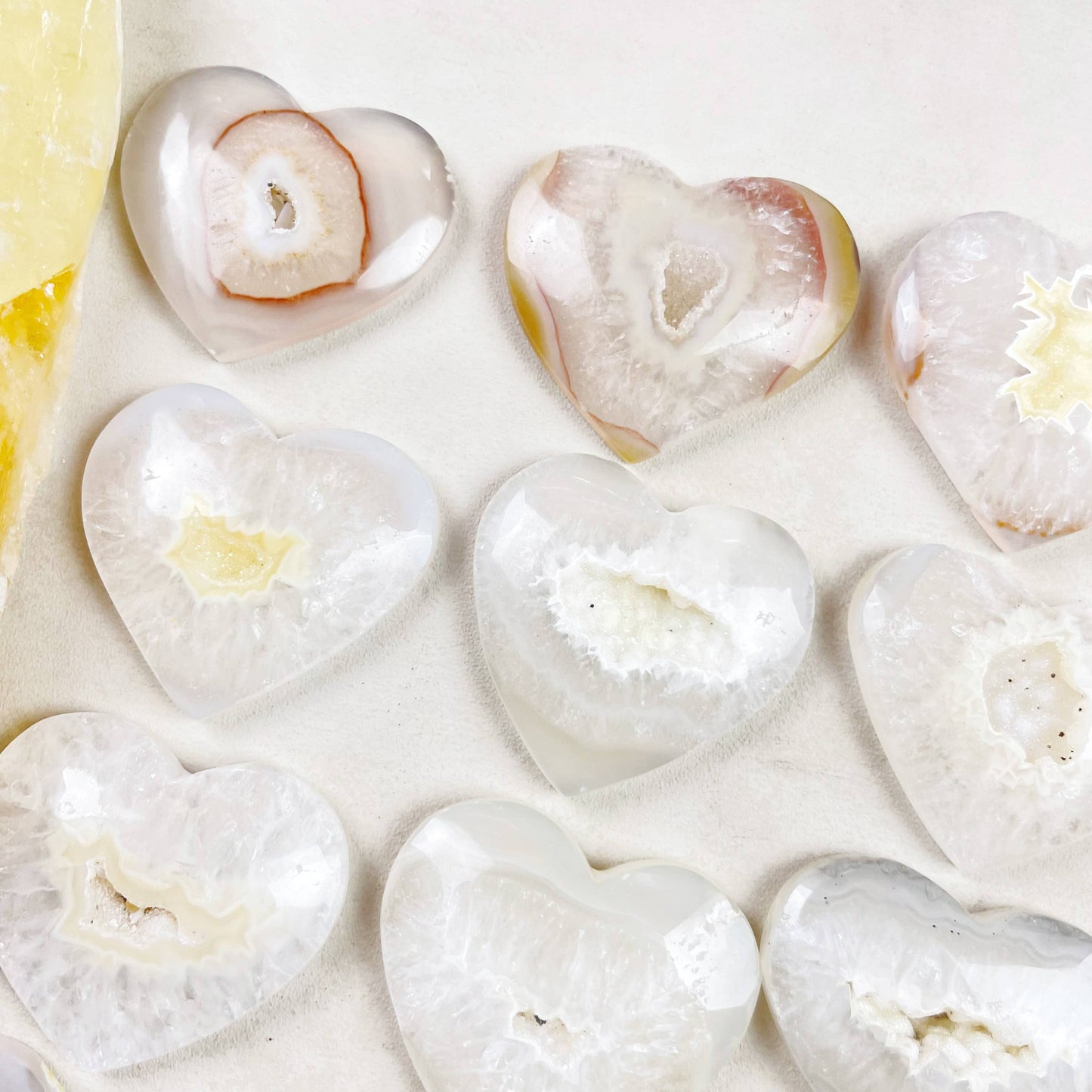 Agate Geode Heart Carving