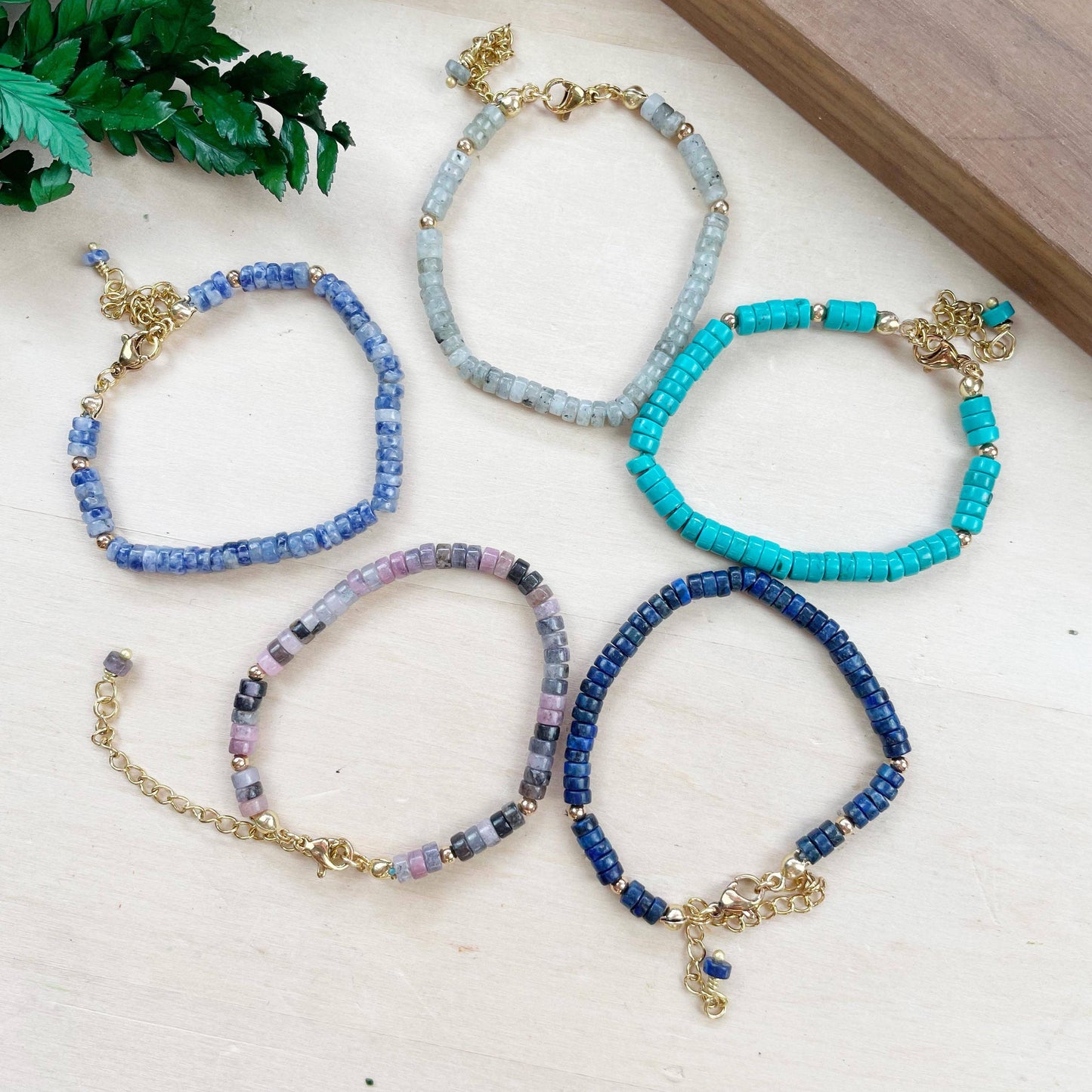 Litae Bracelet/// Delicate Gemstone Beaded Bracelet: African Turquoise