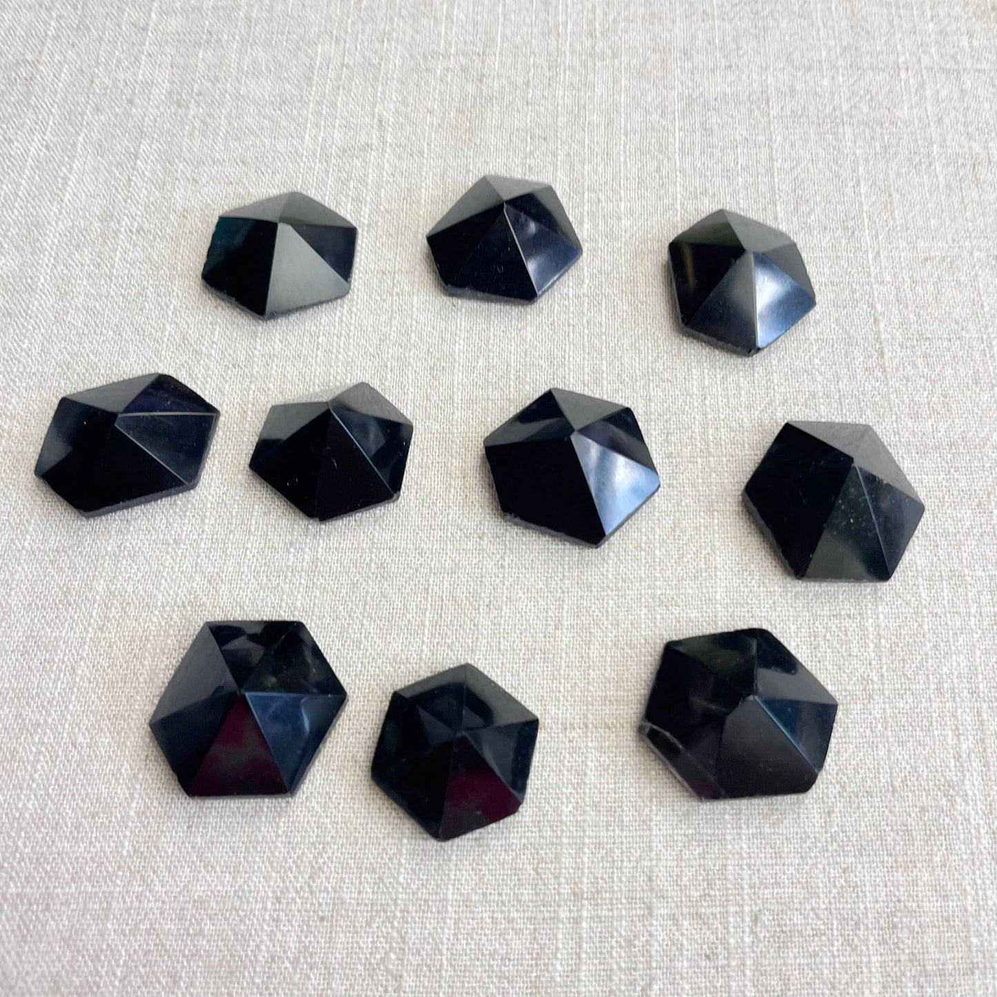 Small Obsidian Hexagon Irregular Pyramid Carving