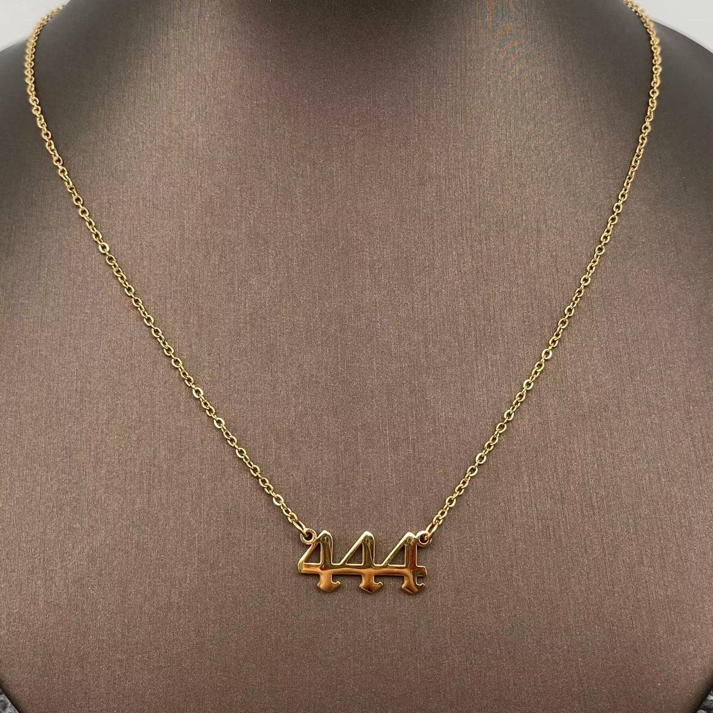 Mio Queena - Lucky Numbers 18K Gold Plated Stainless Steel Necklace - FGS: 888