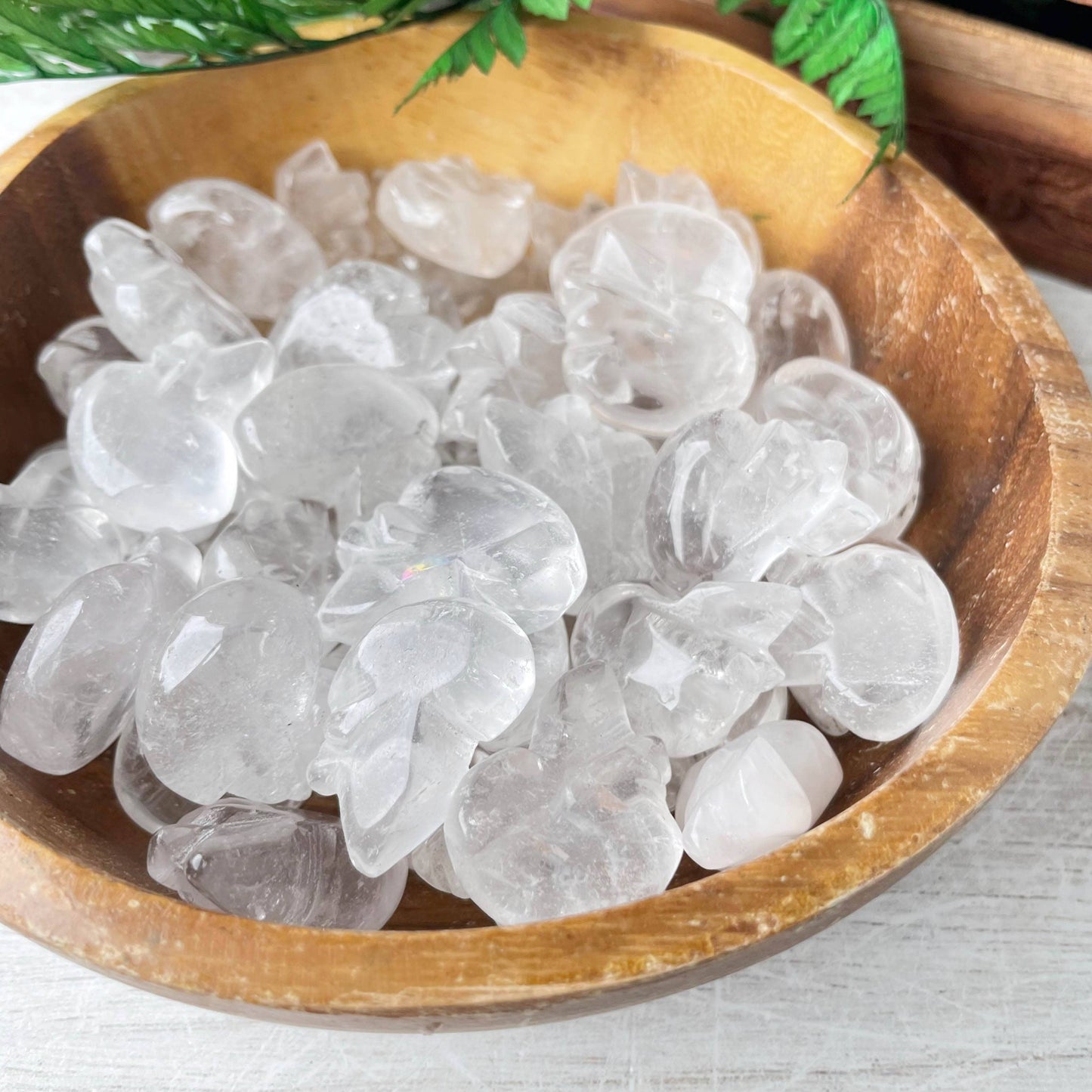 Mini Clear Quartz Skull Tumble