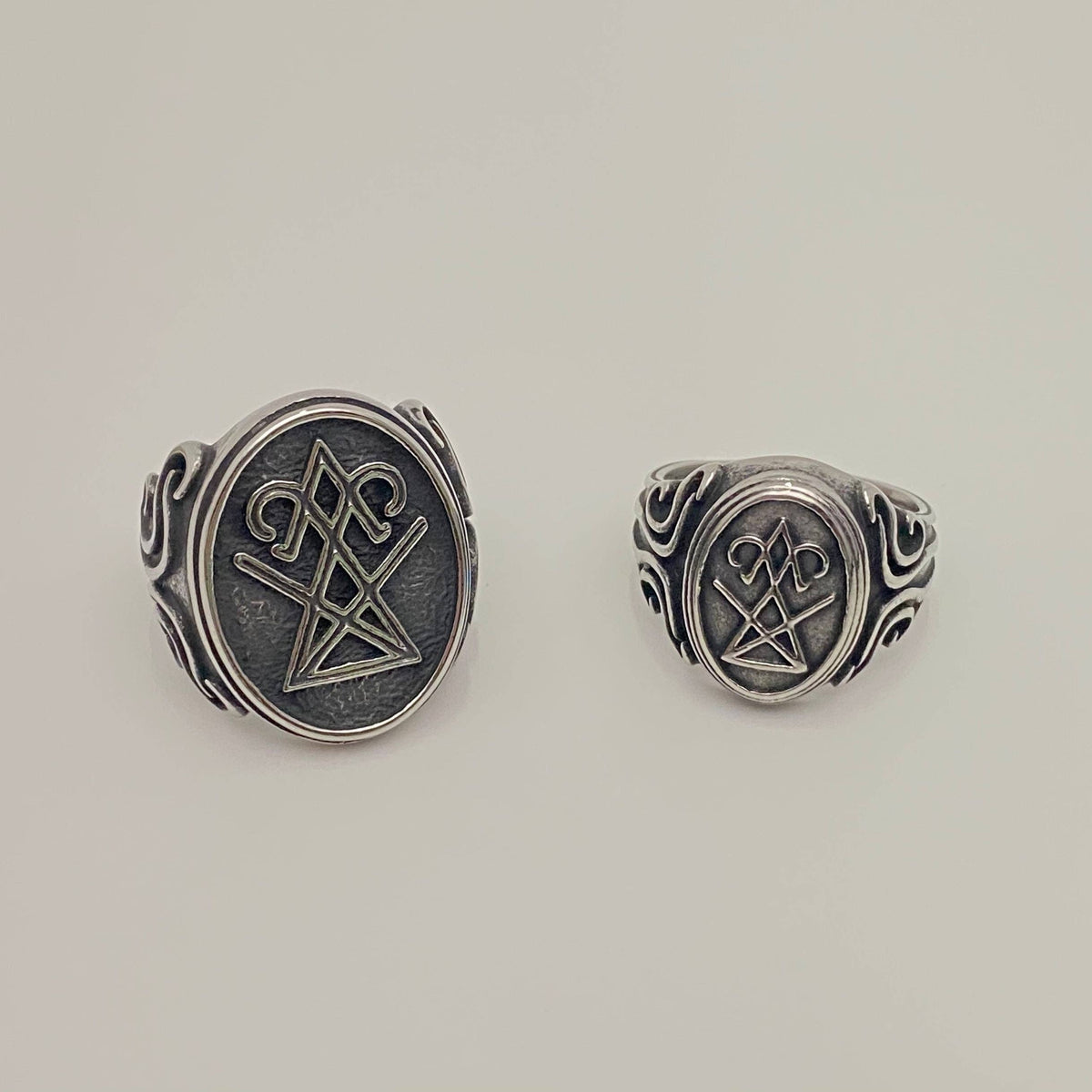 Mio Queena - Stainless Steel Lucifer Satan Men's Ring - MJ/MR: Big / 12
