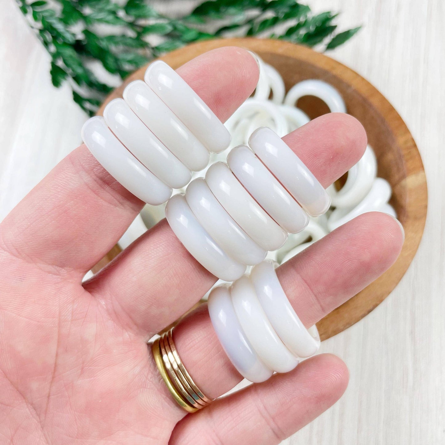 Opalite 6mm Thin Band Ring: 5