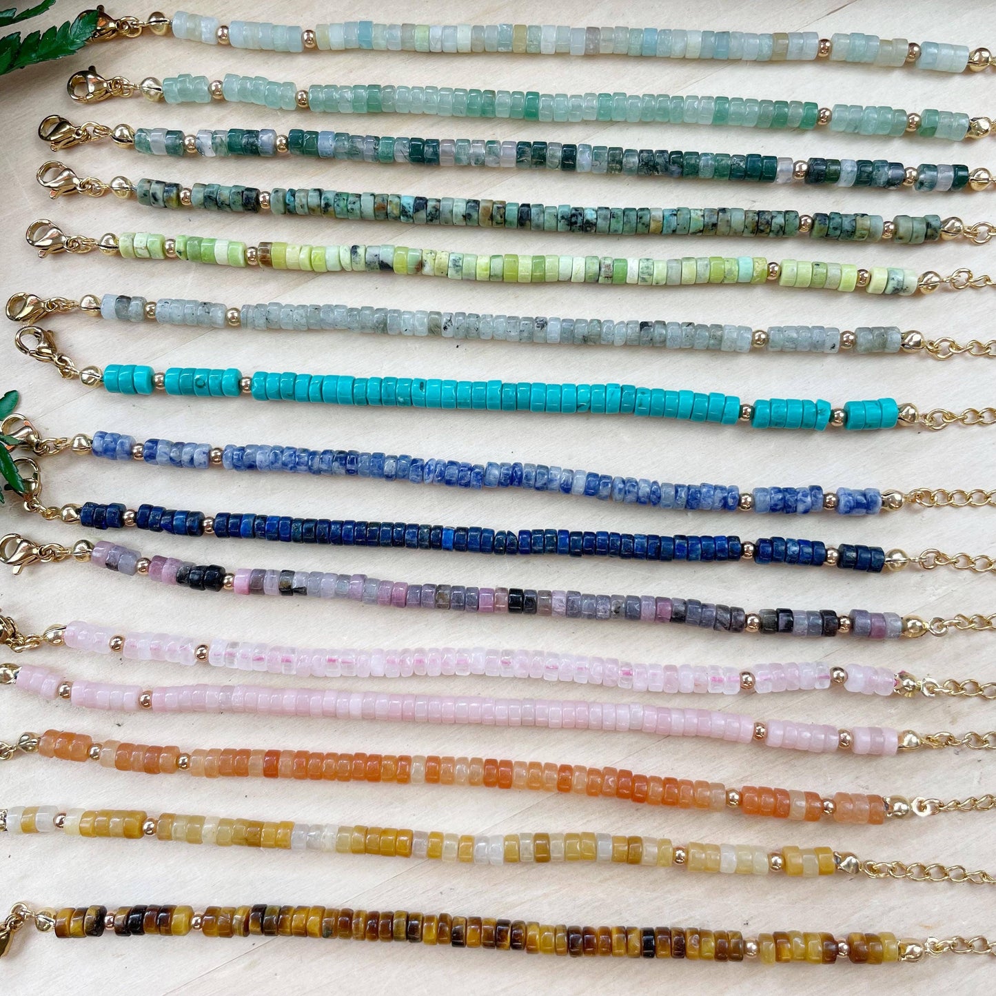 Litae Bracelet/// Delicate Gemstone Beaded Bracelet: African Turquoise